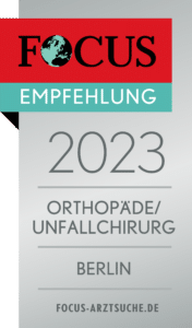Focus Siegel 2023 für Orthopädie in Berlin Mitte.